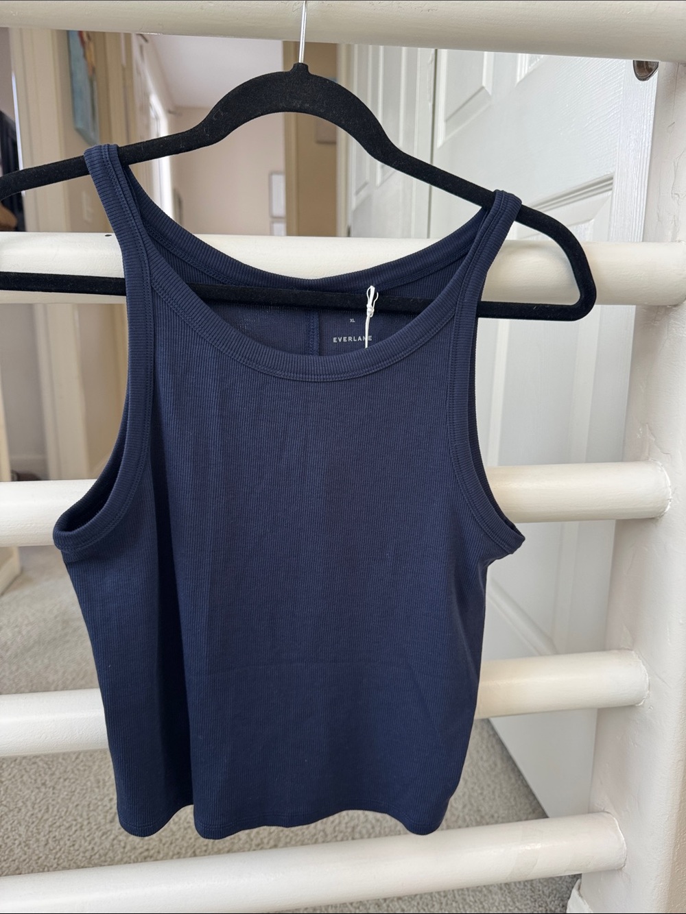 Everlane Classic Ribbed Navy Crop Tank
